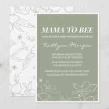 Elegante Blumen-Baby-Shower-Einladungen für Bienen