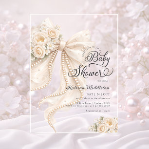Elegante Blumen-Baby-Shower im Boho-Stil für Mädch Acryleinladungen