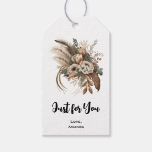 Elegante Blumen, Blätter und Federn nur für Sie Geschenkanhänger