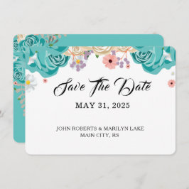 Elegante Blumen Botanische Hochzeit nach Maß Save The Date