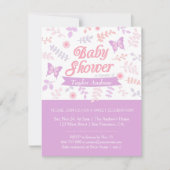 Elegante Blumen Butterfly Baby Shower Einladungen (Vorderseite)