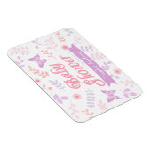 Elegante Blumen Butterfly Baby Shower Gastgeschenk Magnet (Rechte Seite)