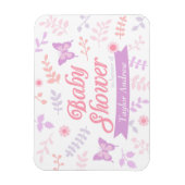 Elegante Blumen Butterfly Baby Shower Gastgeschenk Magnet (Vertikal)
