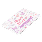 Elegante Blumen Butterfly Baby Shower Gastgeschenk Magnet (Linke Seite)
