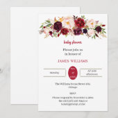 Elegante Blumen Custom Baby Dusche Einladung (Vorne/Hinten)