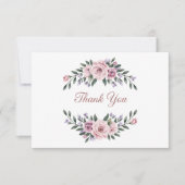 Elegante Blumen Dankeskarte (Vorderseite)