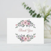 Elegante Blumen Dankeskarte (Stehend Vorderseite)