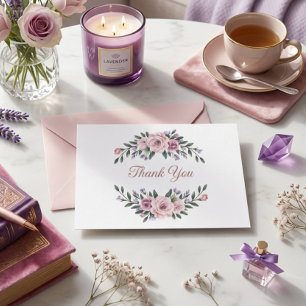 Elegante Blumen Dankeskarte