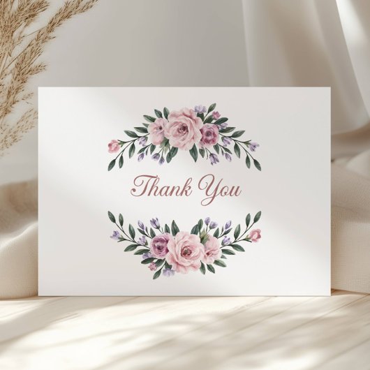 Elegante Blumen Dankeskarte