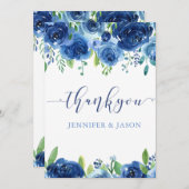 Elegante Blumen Dankeskarte (Vorne/Hinten)