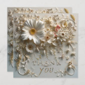 Elegante Blumen Dankeskarte (Vorne/Hinten)