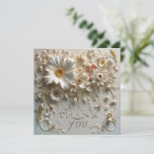 Elegante Blumen Dankeskarte (Stehend Vorderseite)