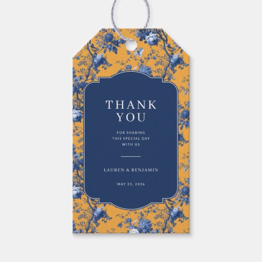 Elegante Blumen-Dankeskarten Geschenkanhänger (Vorderseite)