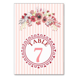 Elegante Blumen-Display-Hochzeitkarte für die Tisc Tischnummer