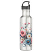 Elegante Blumen Edelstahlflasche (Vorderseite)