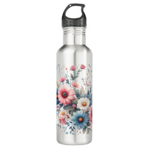 Elegante Blumen Edelstahlflasche