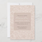 Elegante Blumen Einladung neutrale Beige Mocha (Vorderseite)