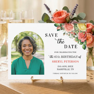 Elegante Blumen-Foto-Party zum 67. Geburtstag  Save The Date