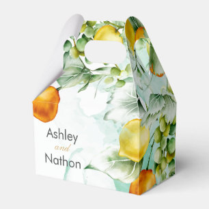 Elegante Blumen & Früchte Wasserfarben Hochzeit im Geschenkschachtel