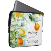 Elegante Blumen & Früchte Wasserfarben Hochzeit im Laptopschutzhülle (Vorne Rechts)