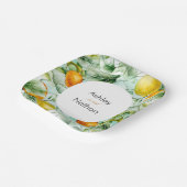 Elegante Blumen & Früchte Wasserfarben Hochzeit im Pappteller (Gewinkelt)