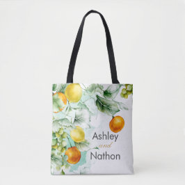 Elegante Blumen & Früchte Wasserfarben Hochzeit im Tasche