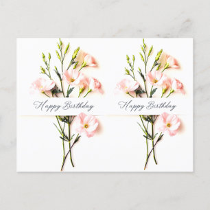 Elegante Blumen-Geburtstags-Handschrift-Text Postkarte