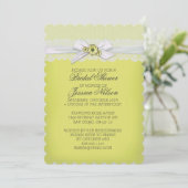 Elegante Blumen-Gelb-Ribbon-Dusche einladen Einladung (Stehend Vorderseite)