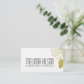 Elegante Blumen-Geschäfts-Karte - Creme Visitenkarte (Stehend Vorderseite)