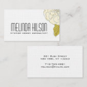 Elegante Blumen-Geschäfts-Karte - Creme Visitenkarte (Vorne/Hinten)