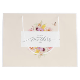 Elegante Blumen-Geschenktasche zum Muttertag Große Geschenktüte
