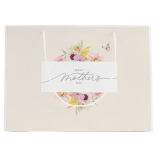 Elegante Blumen-Geschenktasche zum Muttertag Große Geschenktüte