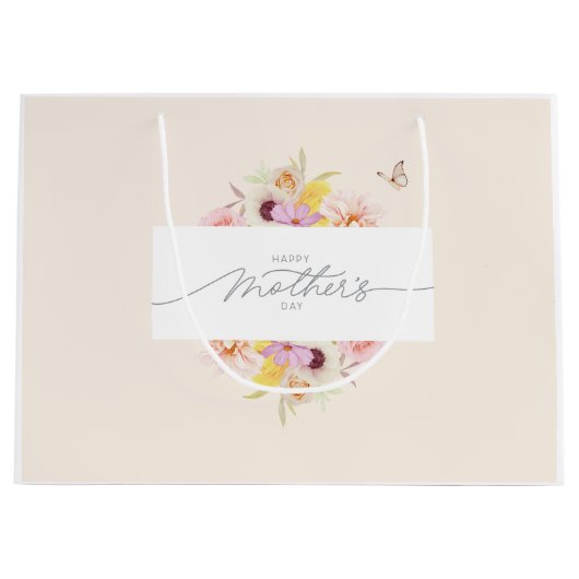 Elegante Blumen-Geschenktasche zum Muttertag Große Geschenktüte (Vorderseite)