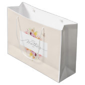 Elegante Blumen-Geschenktasche zum Muttertag Große Geschenktüte (Vorderseite Schrägansicht)