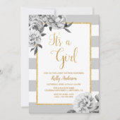 Elegante Blumen Girl Babydusche Einladung (Vorderseite)