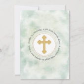 Elegante Blumen-Gold-Cross-Taufe Einladung (Rückseite)