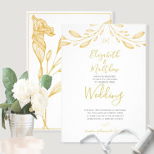 Elegante Blumen Gold Feierliche Hochzeit