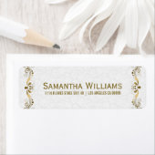 Elegante Blumen-Gold-Spitzen mit weißen Damasken (Insitu)