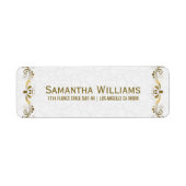 Elegante Blumen-Gold-Spitzen mit weißen Damasken (Vorne)