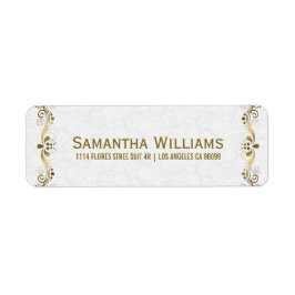 Elegante Blumen-Gold-Spitzen mit weißen Damasken