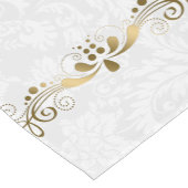 Elegante Blumen-Gold-Spitzen mit weißen Damasken 2 Kurzer Tischläufer (Ecke)