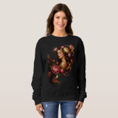 Elegante Blumen-Göttinnen-Kunst Sweatshirt (Vorne ganz)