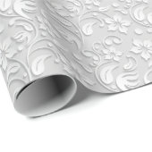 Elegante Blumen hellgraue Geschenkpapierrolle Geschenkpapier (Rolleneckpunkt)