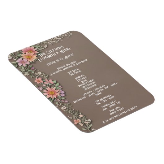 Elegante Blumen Hochzeit Einladung individuell anp Magnet (Rechte Seite)