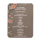 Elegante Blumen Hochzeit Einladung individuell anp Magnet (Vertikal)