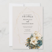 Elegante Blumen Hochzeit Einladung moderne Drehbuc (Vorderseite)