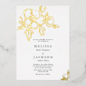 Elegante Blumen-Hochzeiten Folieneinladung (Vorderseite)