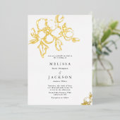 Elegante Blumen-Hochzeiten Folieneinladung (Stehend vorne)