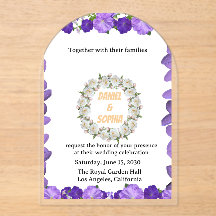 Elegante Blumen-Hochzeitseinladung mit Acryl |