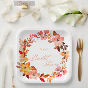 Elegante Blumen-Hochzeitsshower-Teller Pappteller